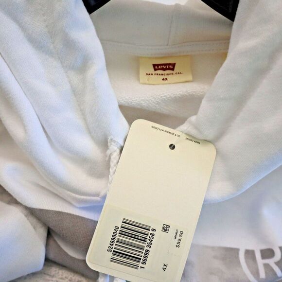 Levi's 524880040 Women's Plus Sz 4XL White Graphic Logo Hoodie Sweatshirt $60 - Picture 5 of 5